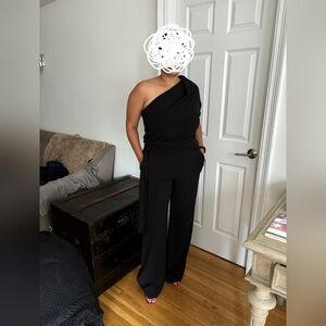 Halston Heritage One Shoulder Disco Jumpsuit